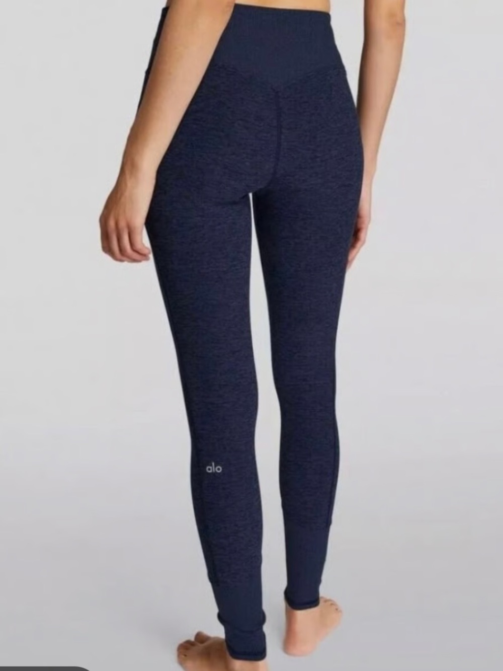 ALO Yoga Heathered Navy Active Leggings